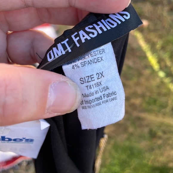 NWT OMT FASHIONS BLACK GOLD CHAIN SHOULDER TANK TOP SIZE XXL 2X - Picture 4 of 4